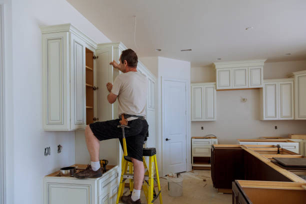 Kitchen island installation in Baldwin by JMT Kitchen Cabinet